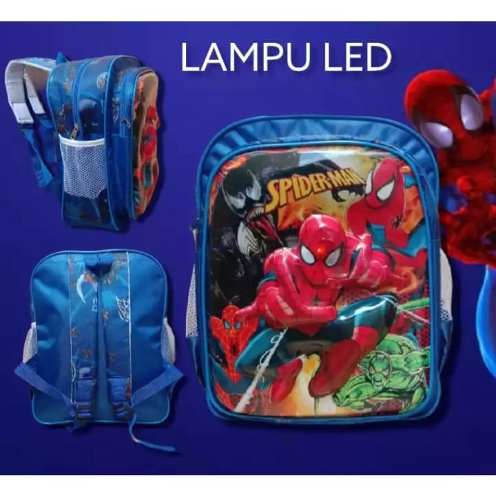 Tas Ransel Spiderman Baru LED Bisa nyala