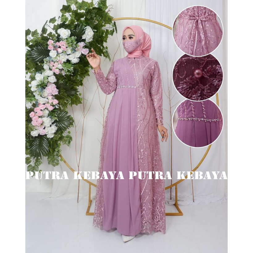 GAMIS BRUKAT TILE MIRANDA / GAMIS KOMBINASI CERUTI / GAMIS KONDANGAN COUPLE / GAMIS BRUKAT WISUDA / 
