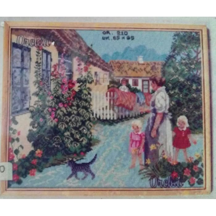 KRUISSTEEK KRISTIK ORCHID MOTIF PEMANDANGAN OR 210