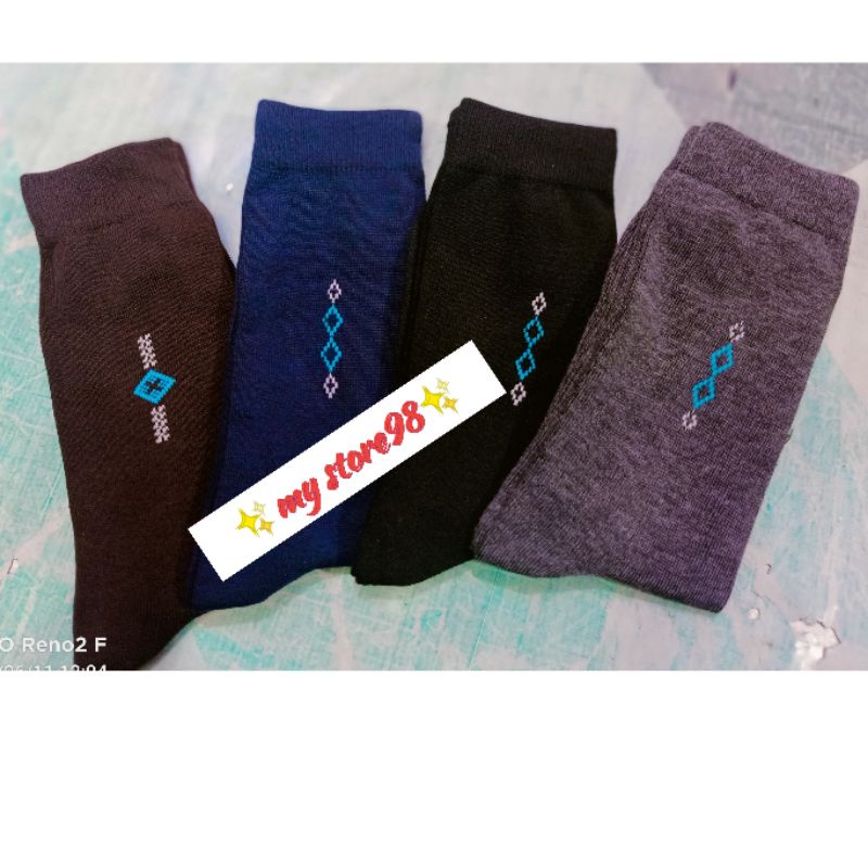 1 Lusin Kaus kaki kerja pria /Kantoran Motif Panjang