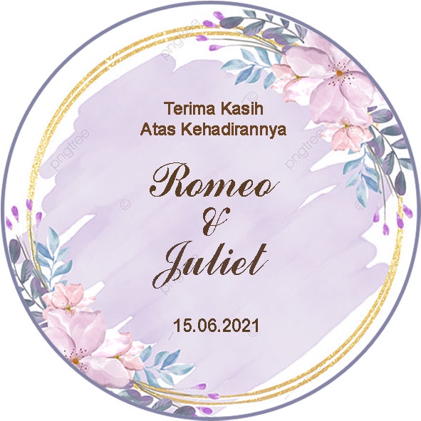 DESIGN KN-08 Kartu Ucapan Bulat. Kartu ucapan terimakasih undangan pada souvenir pernikahan, kartu u