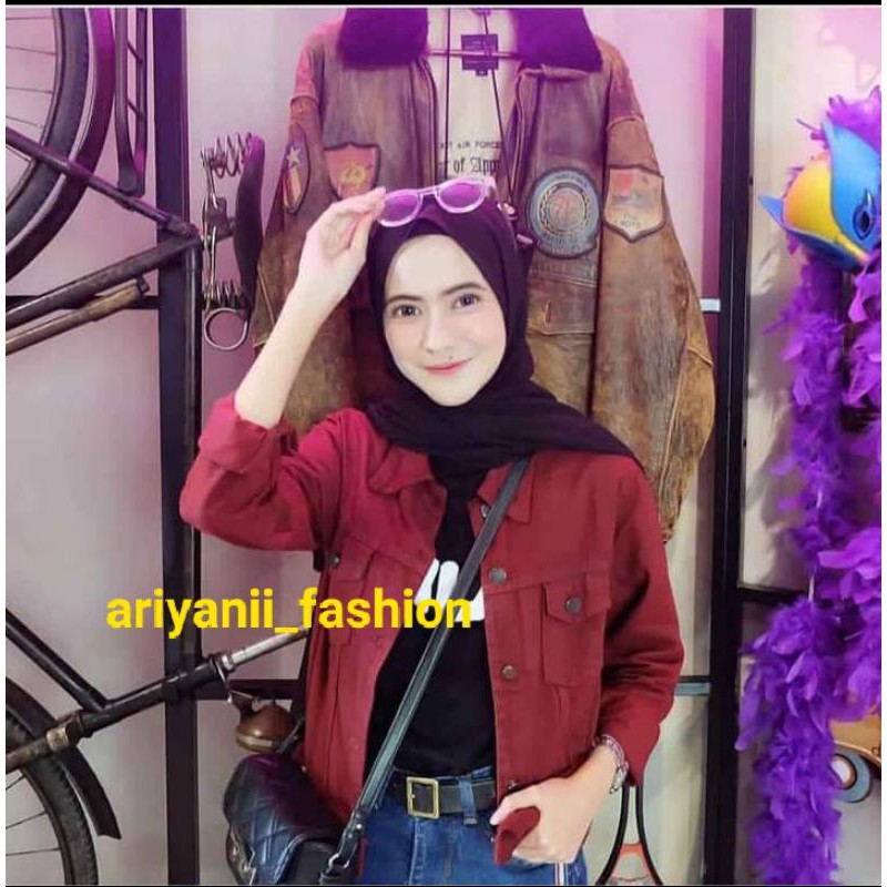 JAKET WANITA BIONDY JEANS JACKET CROP DENIM CEWEK MURAH JAKET CEWE JINS Original