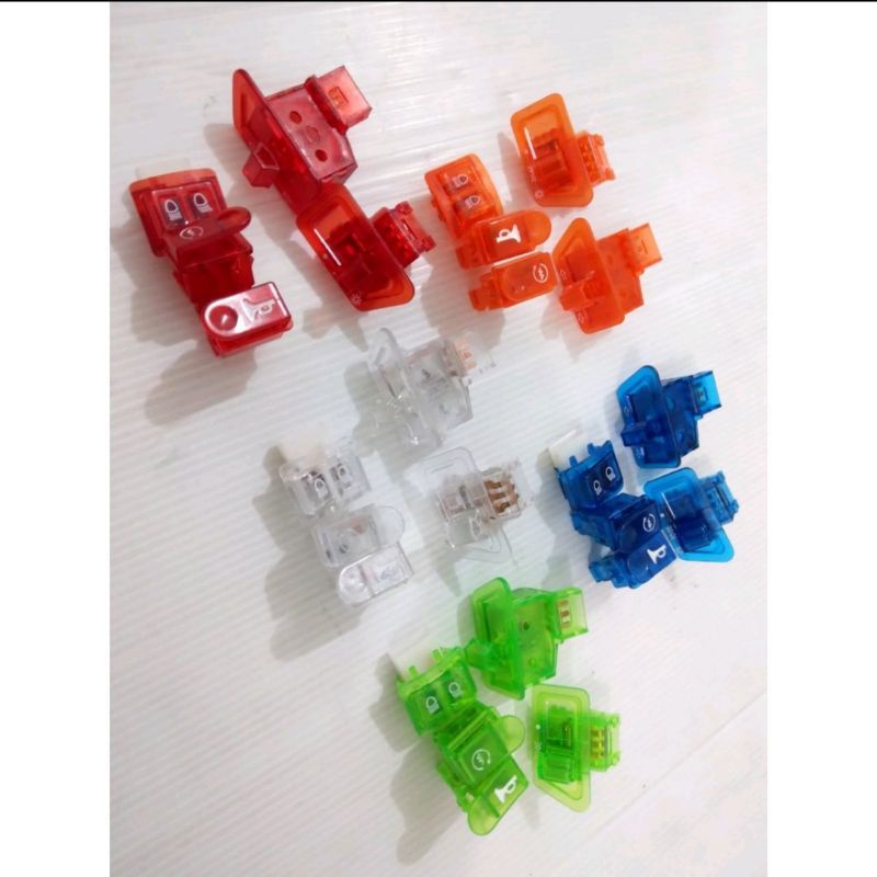 5pcs saklar tombol transparan beat karbu,supra x 125,kharisma,shogun,smash,vario 110 old,scoopy old 