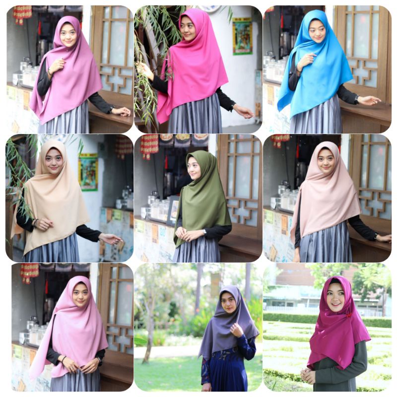 jilbab segiempat 130x130 polos wolfis premium