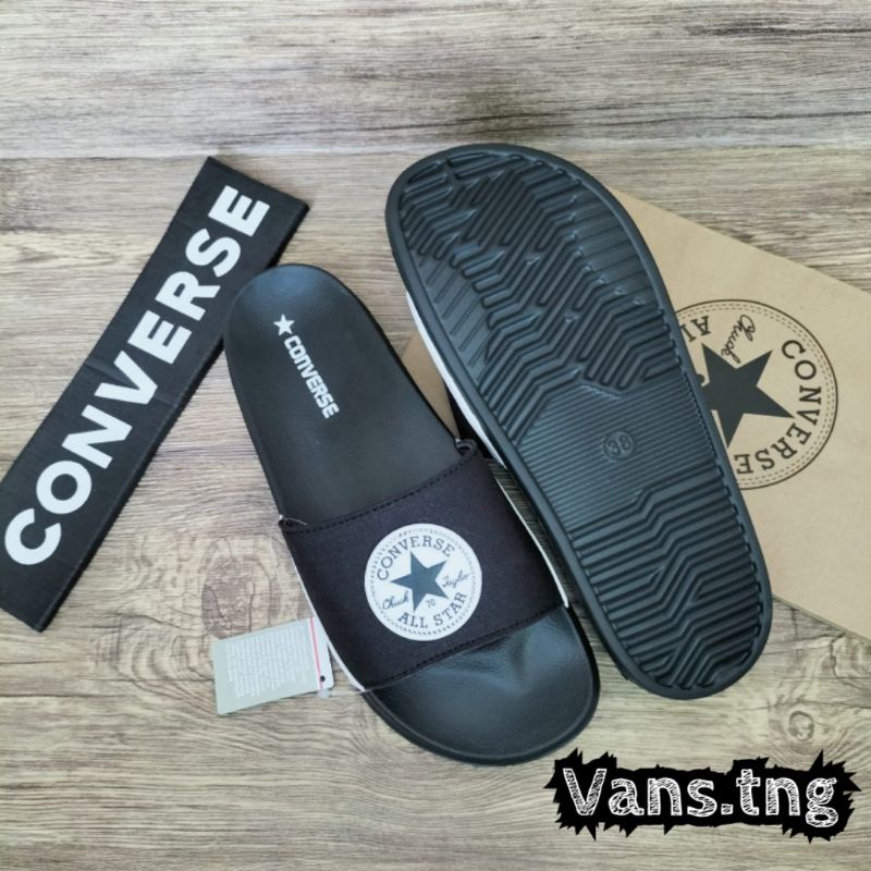 Sandal Slide Converse Black Premium / Sendal Slop Converse Termurah Kekinian /Sandal Santai /Sandal Converse Termurah