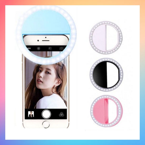 Ring Selfie LED Lampu Selfie Bulat Untuk Kamera HP Mikro USB Ring Bulat / Ring Light Selfie LED / Lampu selfie Bulat untuk kamera camera hp Flash charm eyes