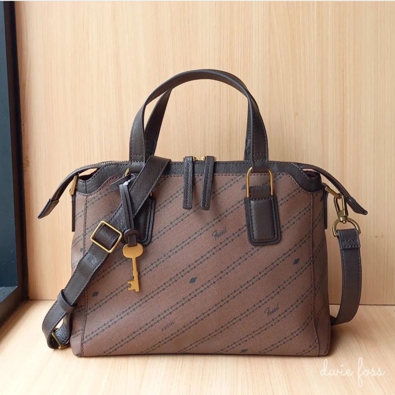 SALE Tas F0ssl Jacqueline Satchel Brown Black Original