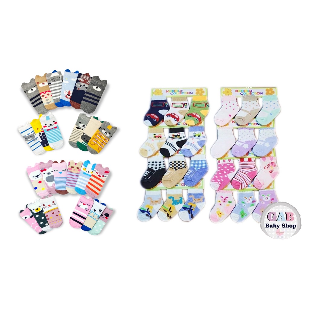 TERLARIS! Kaos Kaki Bayi isi 3 psg/Kaos Kaki 3D/Eceran Kaos kaki Bayi Import 3in1