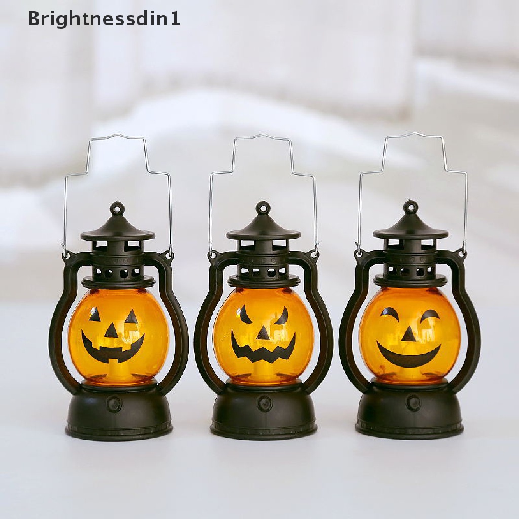 (Brightnessdin1) Lampu Lentera LED Bentuk Labu / Hantu Untuk Dekorasi Halloween