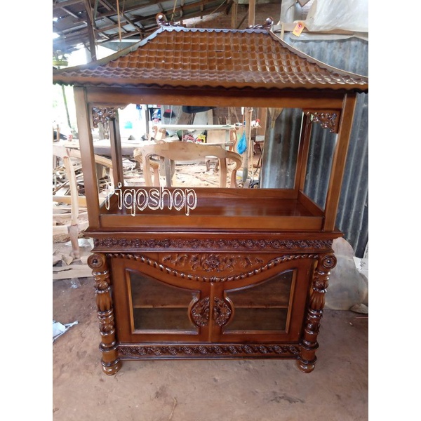 MEJA BUFET AQUARIUM KAYU JATI FURNITURE JEPARA