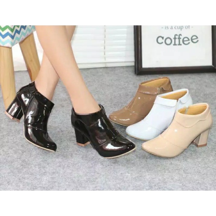 Sepatu Boots Wanita glossi Tinggi 7cm