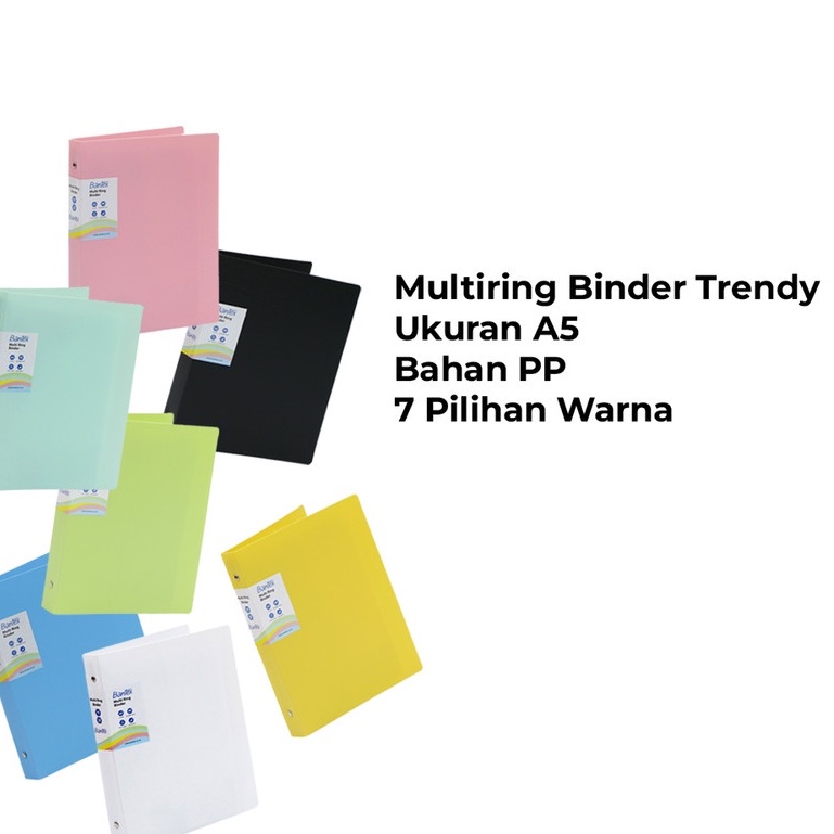 

Bantex Binder Trendy A5 20 Ring Warna Pastel