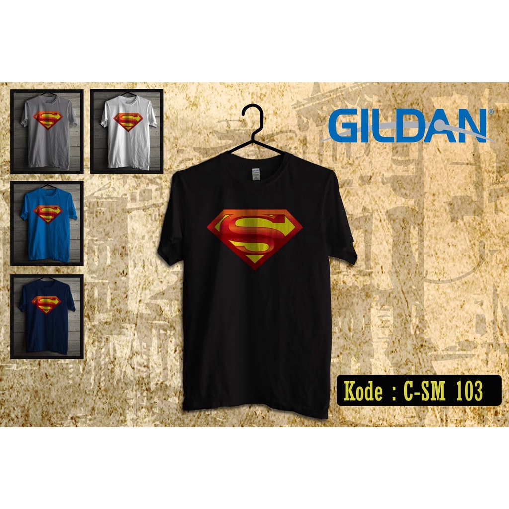 kaos superman logo style kaos original gildan softstyle c-sm103