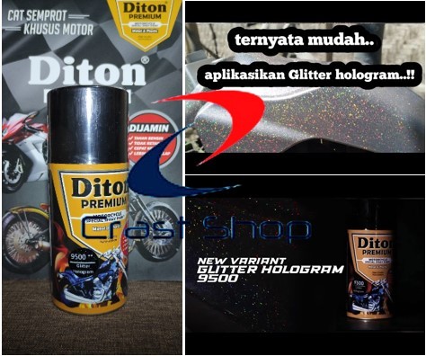 Cat Pilox Diton Premium Clear Glitter Hologram 300cc 9500 Sparkle Pylox Vernis Pernis Efek Pelangi
