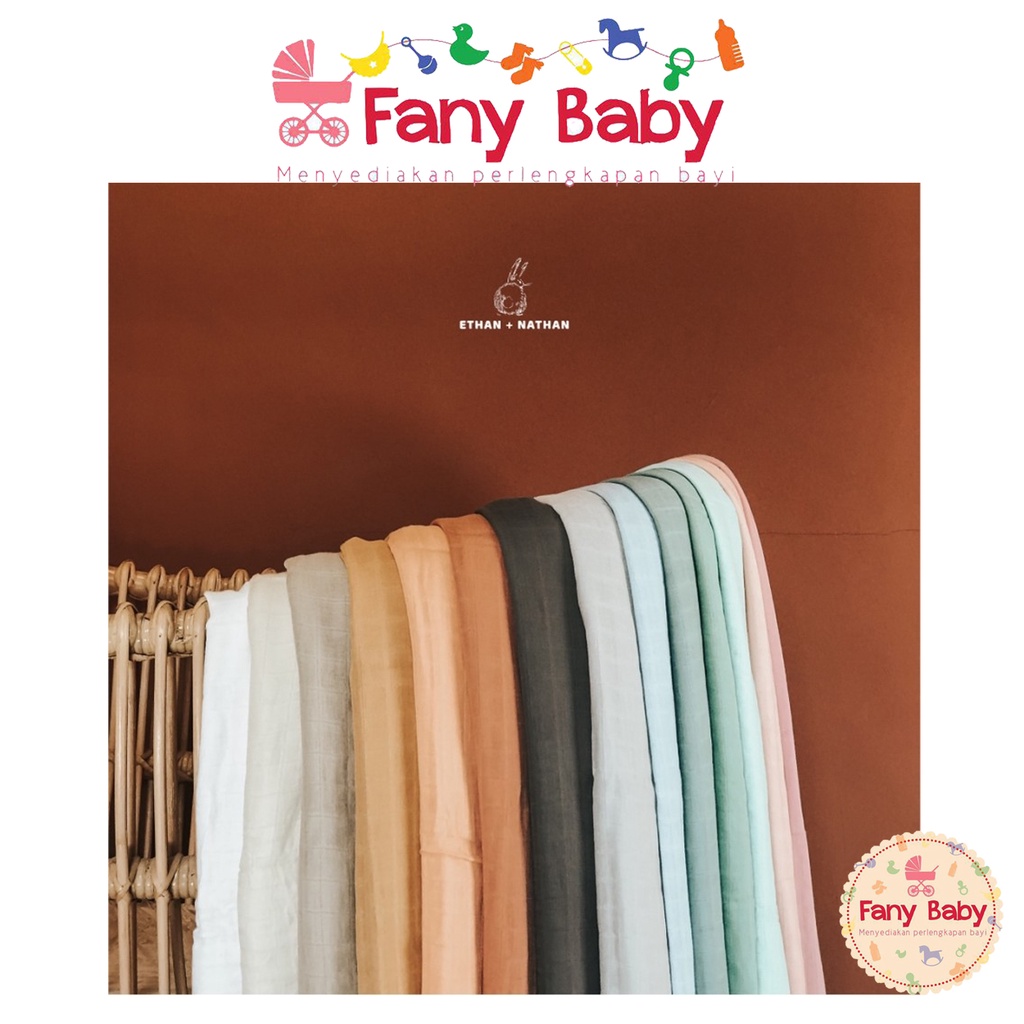 ETHAN + NATHAN BABY SWADDLE PLAIN COLOURS