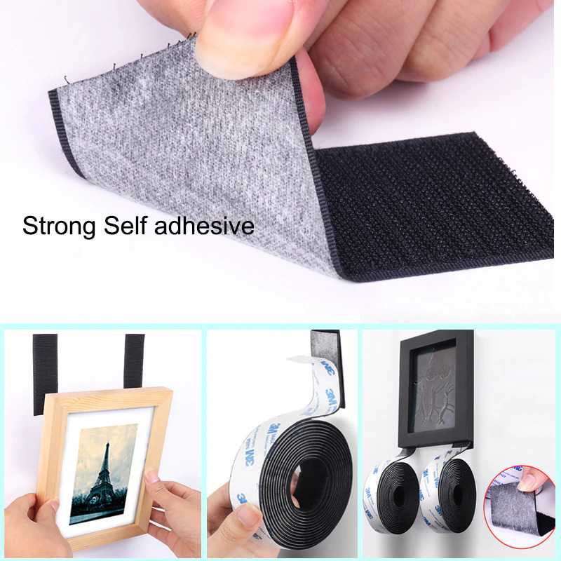 Velcro Perekat Hook and Loop Kasar Dan Halus Perekat Tape Cord Holder