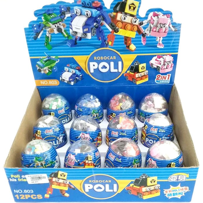 New    BLOCK LEGO ROBOCAR POLI SURPRISE EGG SERI, TELUR ROBOCAR POLI 2IN1 Murah