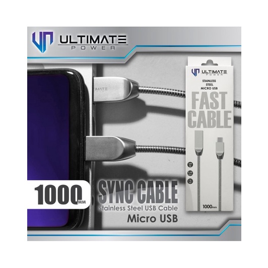 Kabel Data Charger Ultimate Stainless Steel Micro USB Fast Charging 1M Original