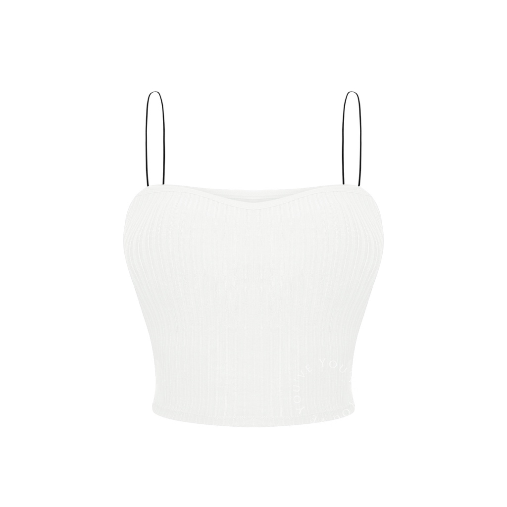 You’ve (YouHave) Tanktop Tali Spaghetti Tank Top Wanita Tali Tipis Busa Bra Sport Bra 100053-White