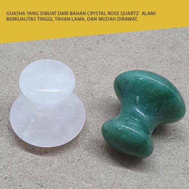 [Bayar di Tempat] Alat Terapi Pijat Batu Giok Mushroom Guasha Crystal Healing