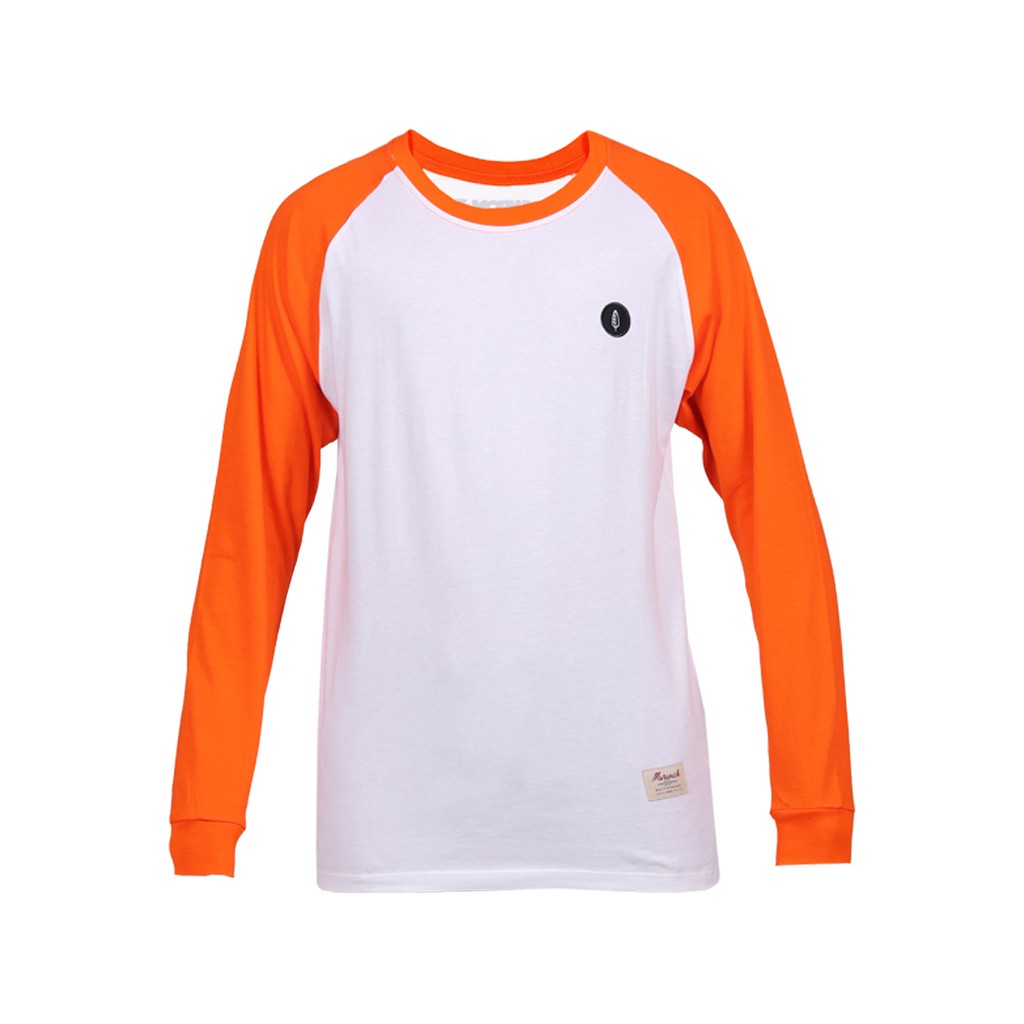 

Morwick Kaos Tangan Panjang Raglan Pattern Putih Orange