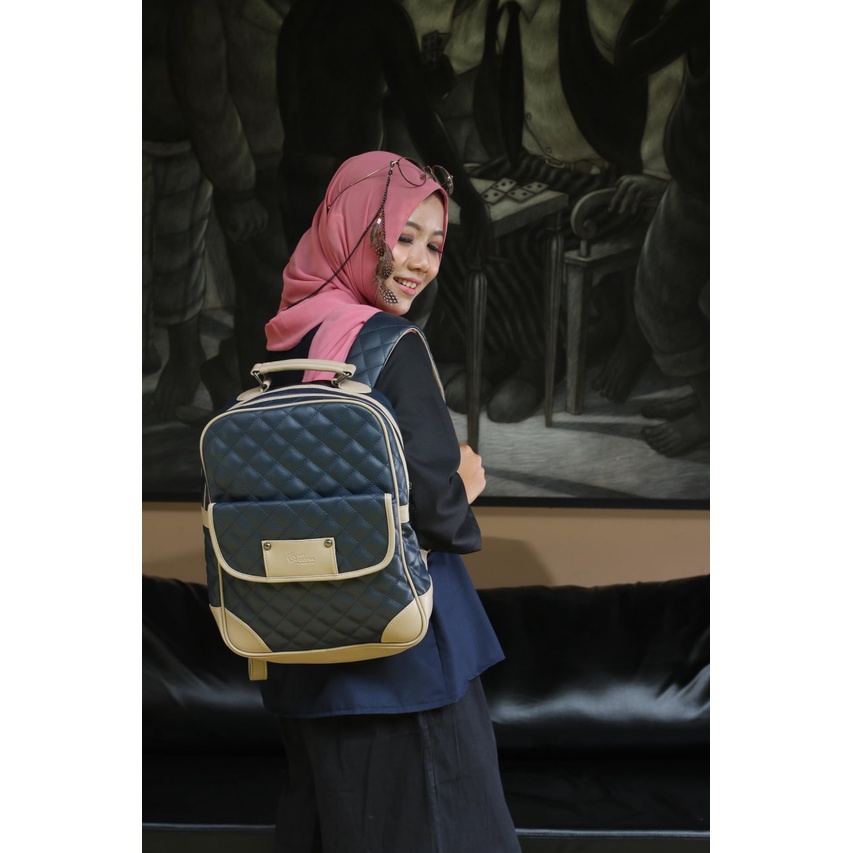 MyQeena Tas Ransel Wanita Tas Laptop Wanita Tas Ransel kulit