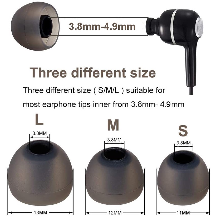 Basic Silicone Eartips, Karet Earphone