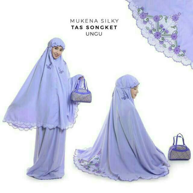 PEMBURU MUKENA TERBARU MEWAH MUKENA SILKY TAS SONGKET