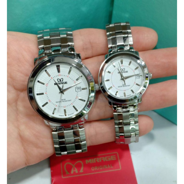 Ready Jam Tangan Couple Mirage Stainles Steel Original Jam Tangan Pasangan Jam Tangan Mirage Jam Mir