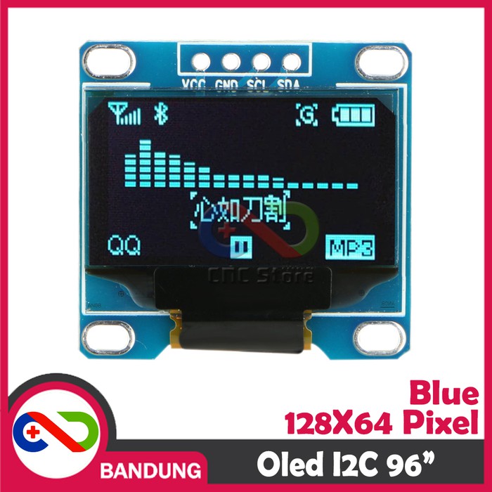 OLED LCD BLUE 0.96î I2C 128X64 DISPLAY MODULE BIRU