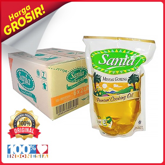 1 Karton Dus Minyak Goreng Sania 2 Liter (isi 6pcs) Harga