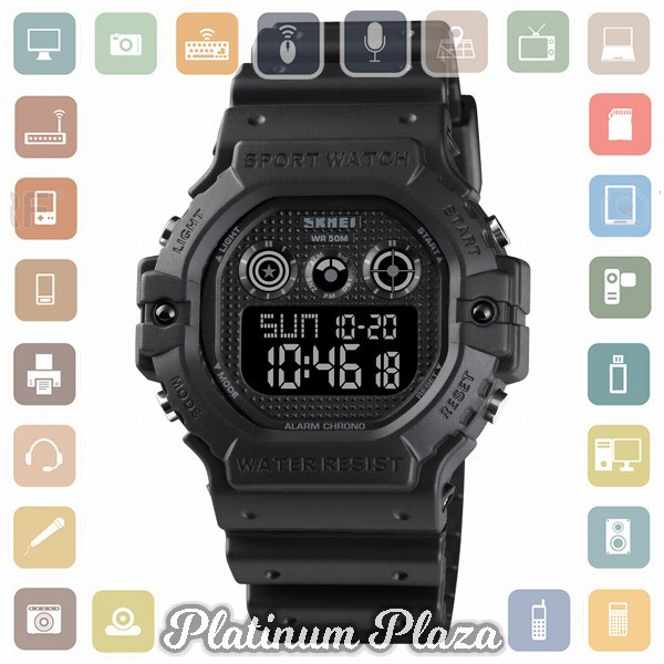 SKMEI Jam Tangan Digital Pria - 1606 - Black/Black`2XU2VL-