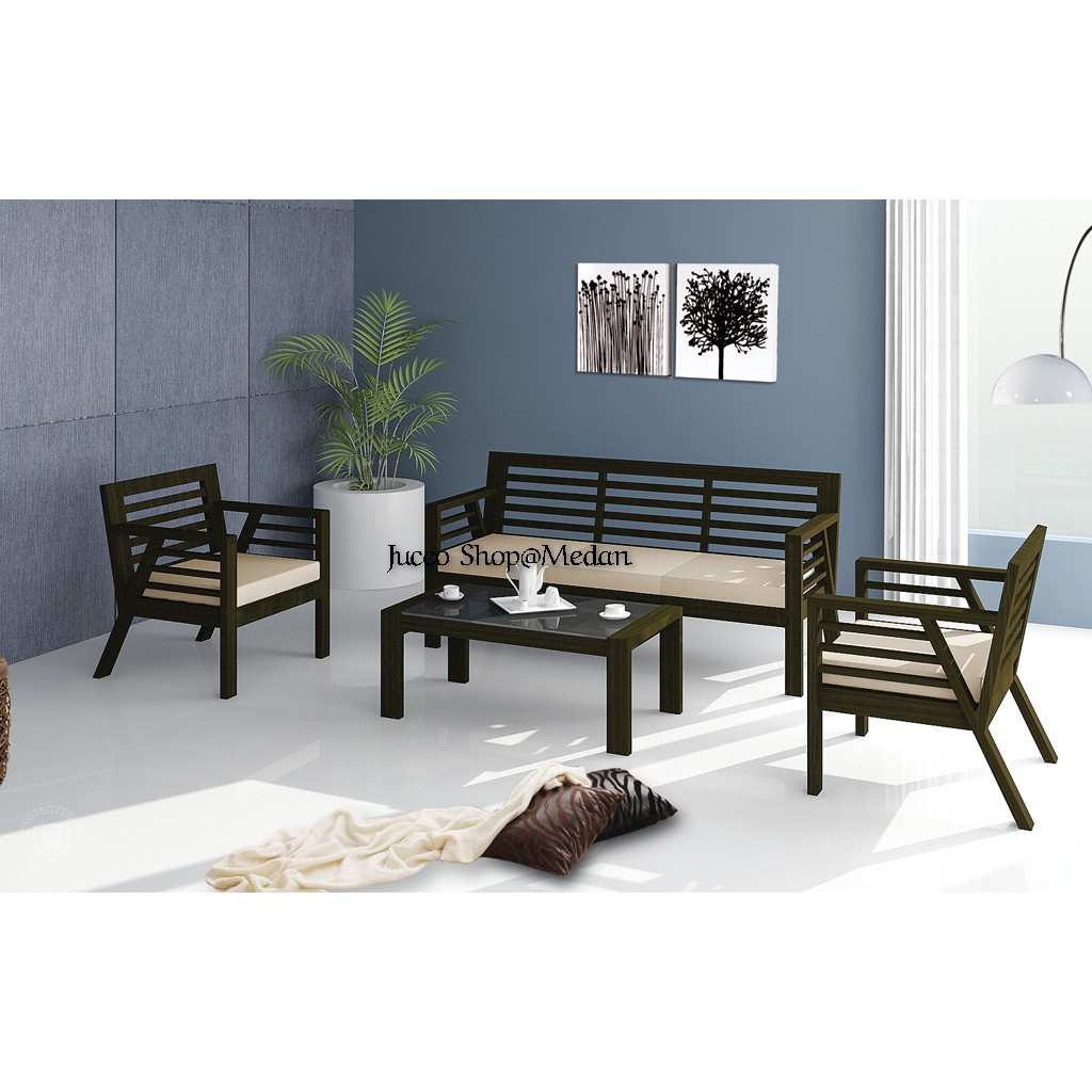 Sofa Tamu Kayu 311-1 - Sofa Tamu Minimalis Murah Fullset 311 Person - Sofa Tamu Siantano - Medan