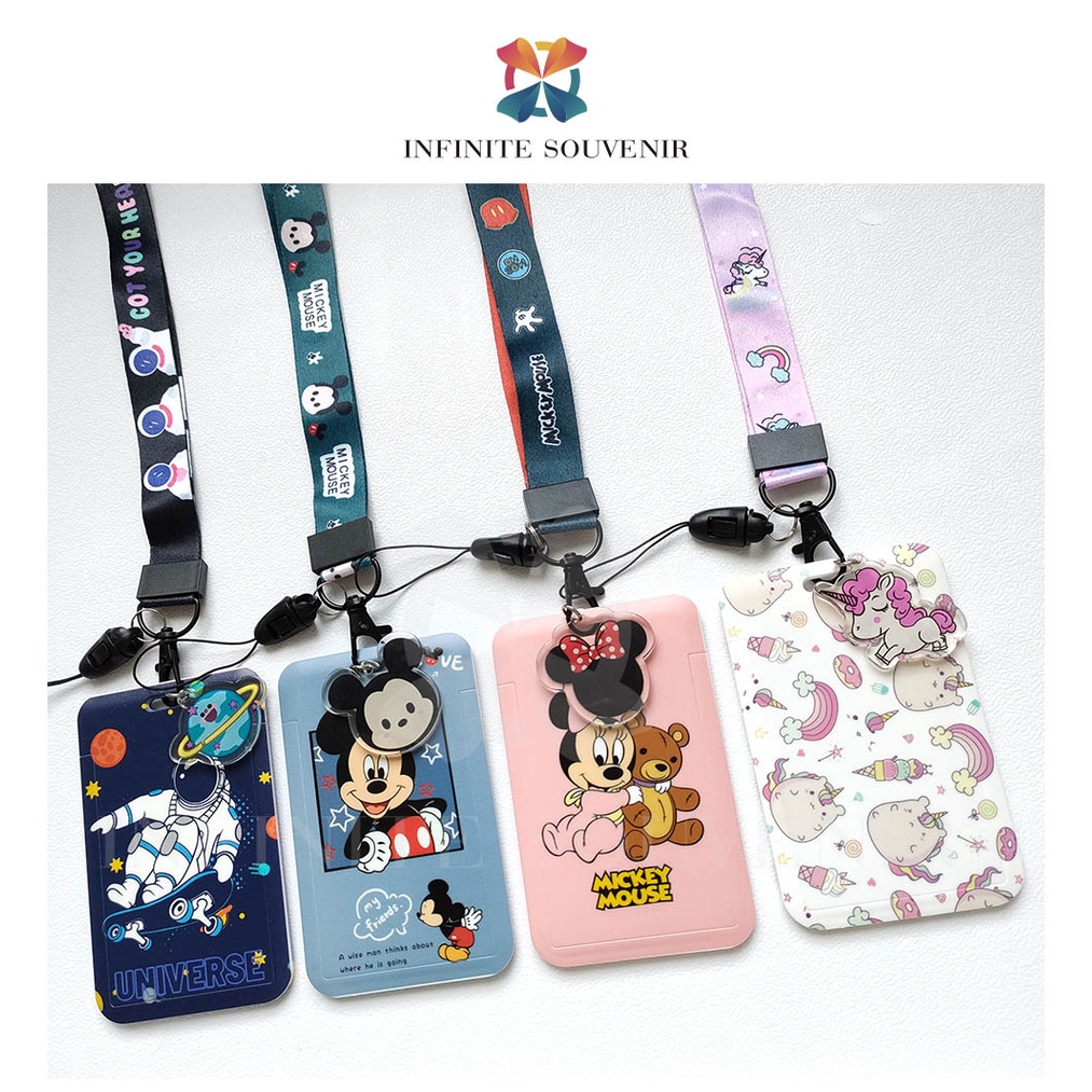 (N003) NAME TAG KARAKTER  TALI GANTUNGAN AKRILIK / CARD HOLDER / NAME TAG ID CARD / ID CARD KARAKTER / CARD HOLDER PHOTOCARD / TEMPAT KARTU AKSES / BISA UNTUK 2 KARTU / TALI LANYARD ID CARD HOLDER