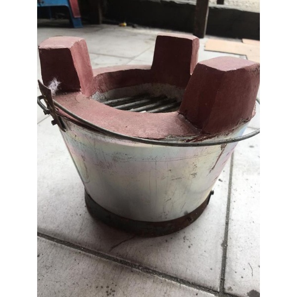 Anglo kompor arang tradisional asli batu