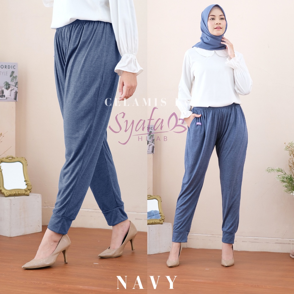 Celana Daleman Gamis Celamis Inner Legging Kulot Panjang Jumbo Wanita Muslimah Dewasa Premium Syafa Hijab