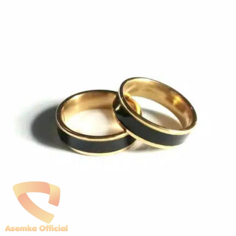 Cincin titanium asli model list gold anti karat