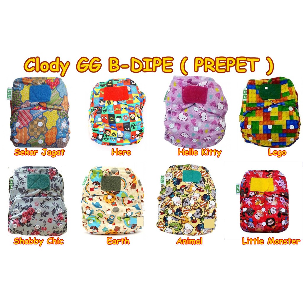 CLOTH DIAPER KANCING PREPET GG cloth diaper Prepet MOTIF POPOK BISA DI CUCI