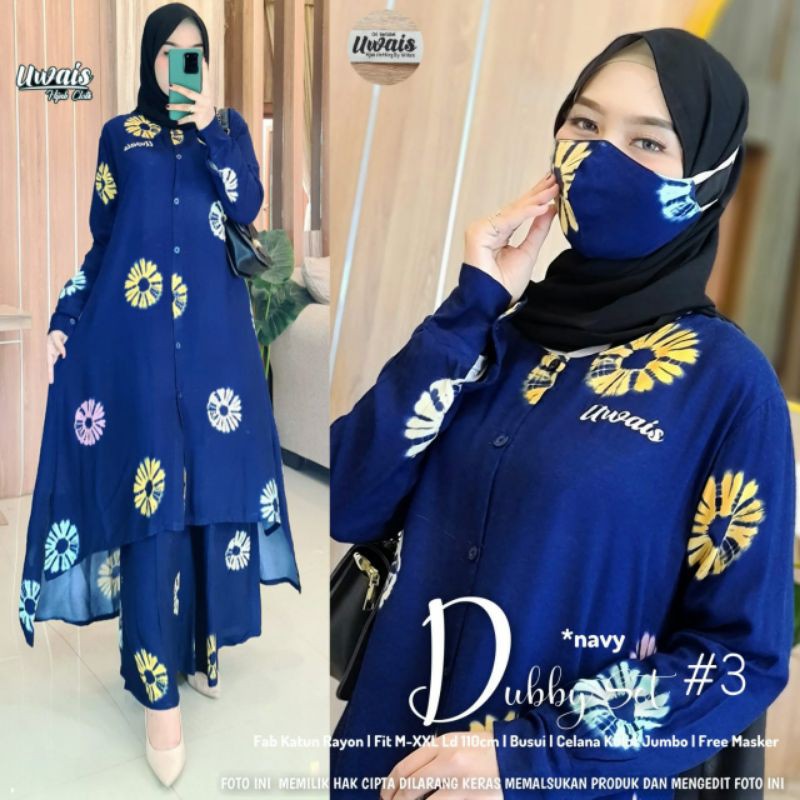 DUBBY SET UWAIS | BAJU SET WANITA | TUNIK SEY | BAJU WANITA MUSLIMAH