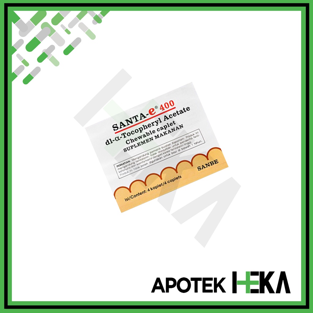 Santa E 400 IU Kaplet Strip isi 4 Tablet - Suplemen Vitamin E (SEMARANG)