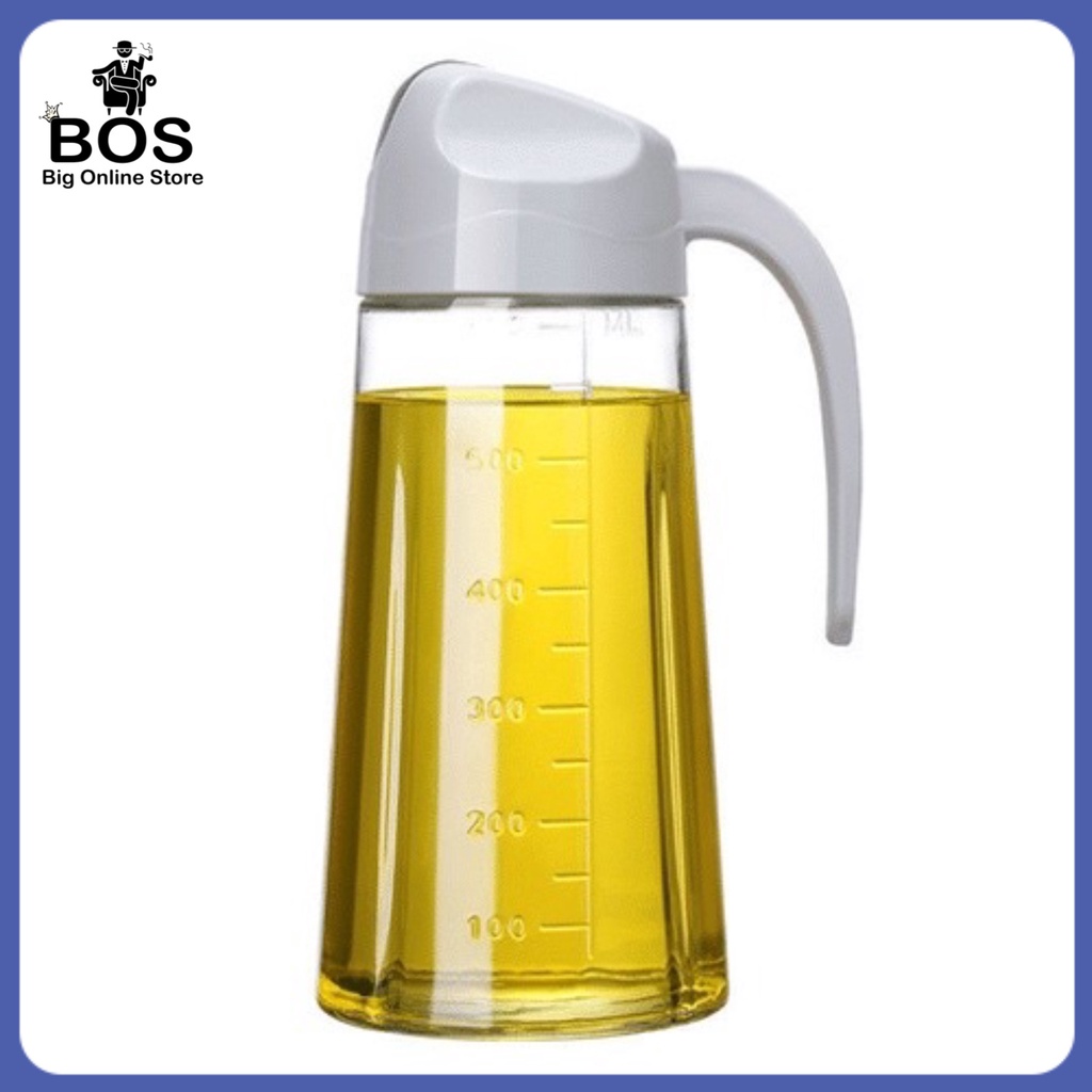 BOS - BOTOL KACA MINYAK GORENG 630ML | TEMPAT SUP / SAUS / KECAP ANTI TUMPAH