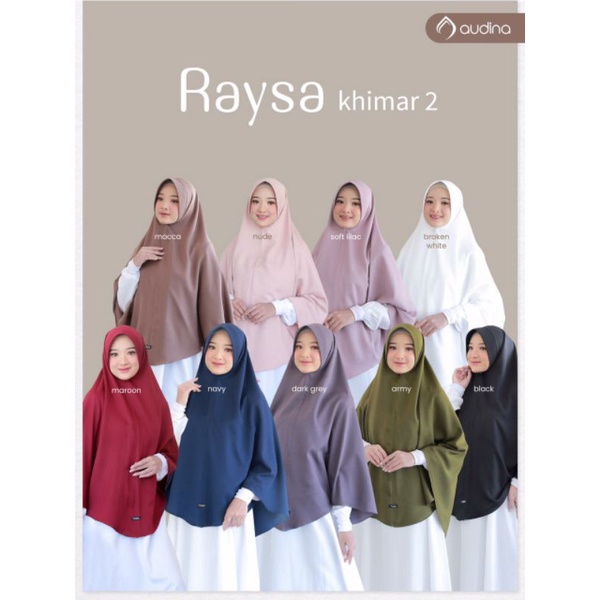 Hijab Audina Raysa Khimar Pad Antem ORI Audina Hijab/Jilbab Audina Bahan Lady Zara/Jilbab Polos Syar