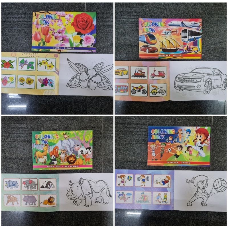 

buku gambar mewarnai anak /harga per 4 buku/4 motif