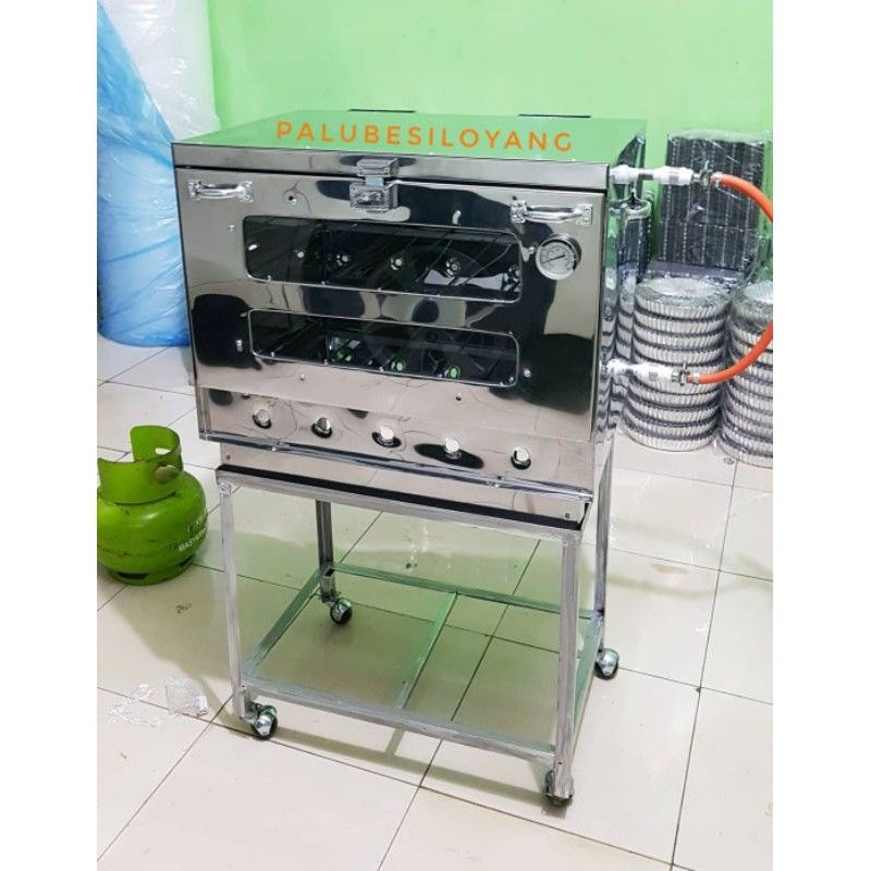 OVEN GAS STAINLESS + KAKI RODA