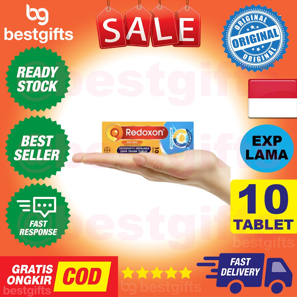 REDOXON VITAMIN C 1000 MG ZINC RASA JERUK IMUN KEKEBALAN DAYA TAHAN TUBUH ANTIOKSIDAN FLU 10 TABLET