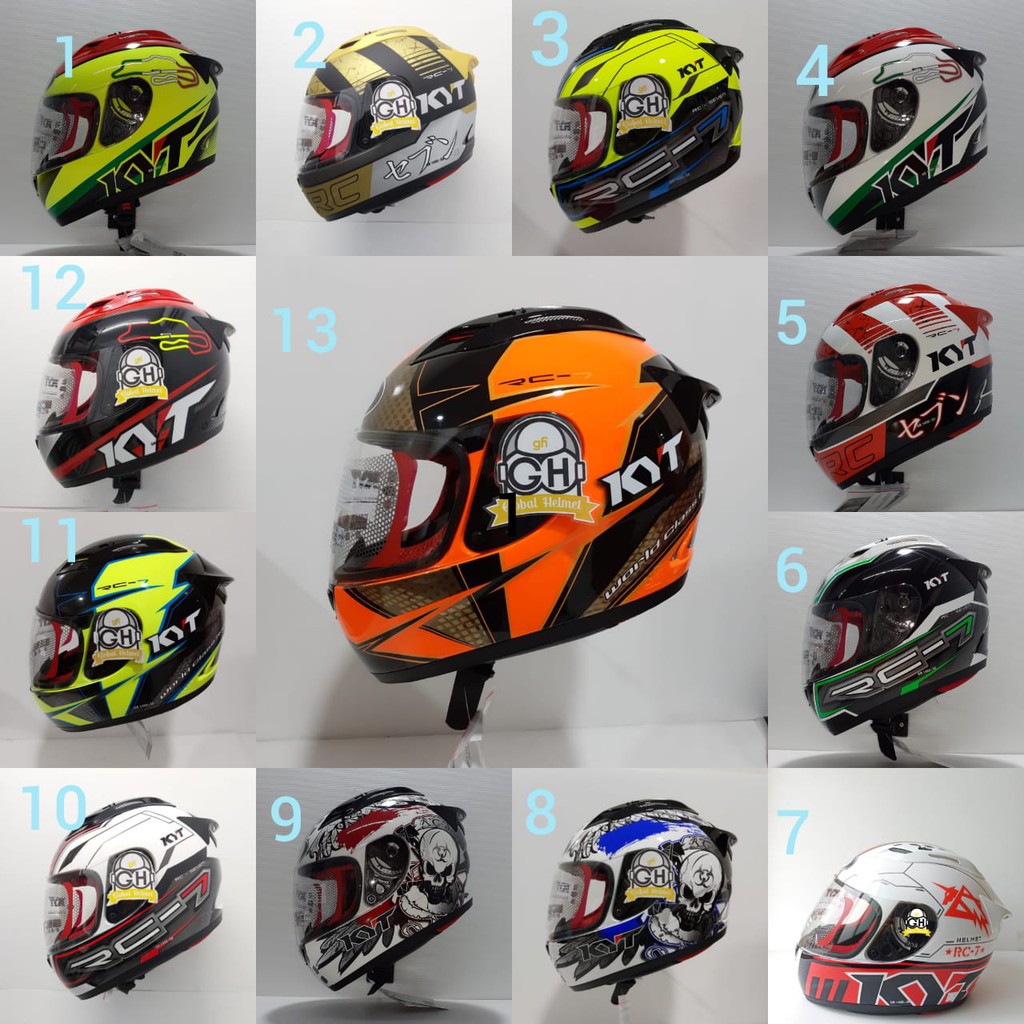 HELM KYT FULL FACE RC7 MOTIF RC SEVEN MOTIF SERIES RC 7 CORAK | Shopee