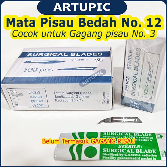 Mata Pisau Bedah HEWAN Nomer 12 Surgical Blade Bisturi Scalpel Operasi Kebiri Babi Ayam Kambing