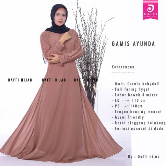 Daffi hijab || Gamis AYUNDA DAFFI || Gamis Formal dan Informal