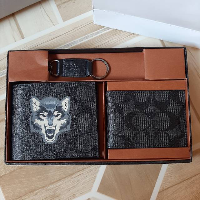 Dompet Coach Original Black / dompet branded / man wallet / dompet pria authentic asli ori