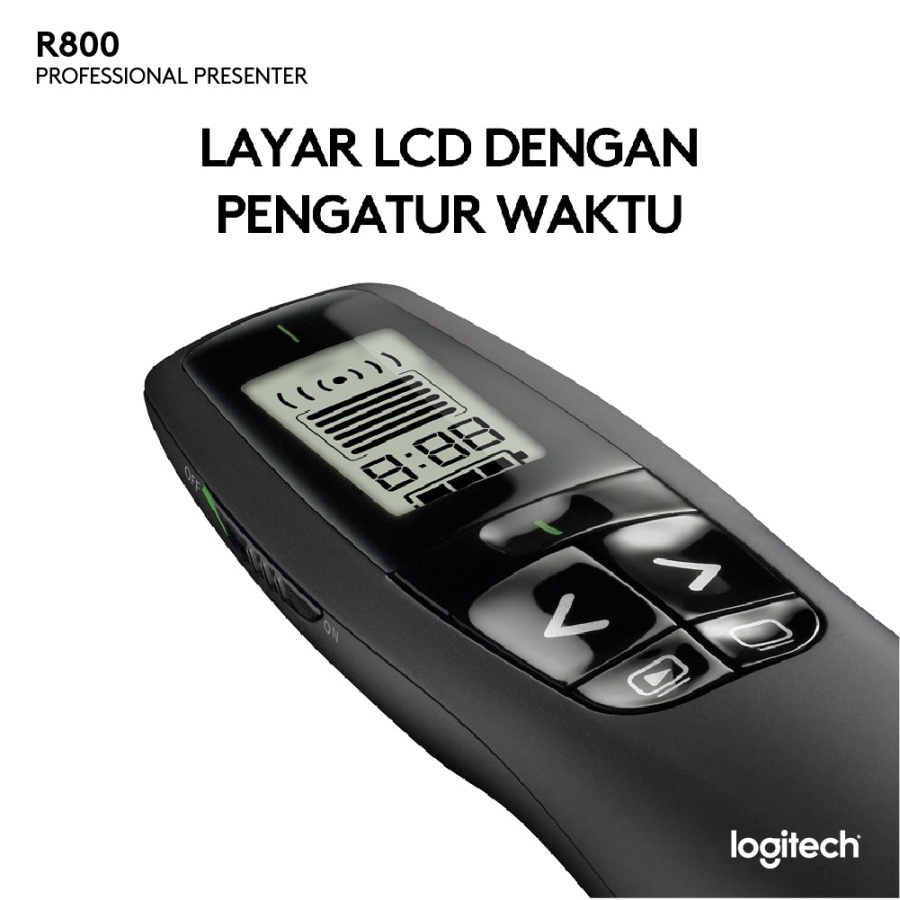 Logitech R800 Remote Professional Presenter Wireless Laser Hijau